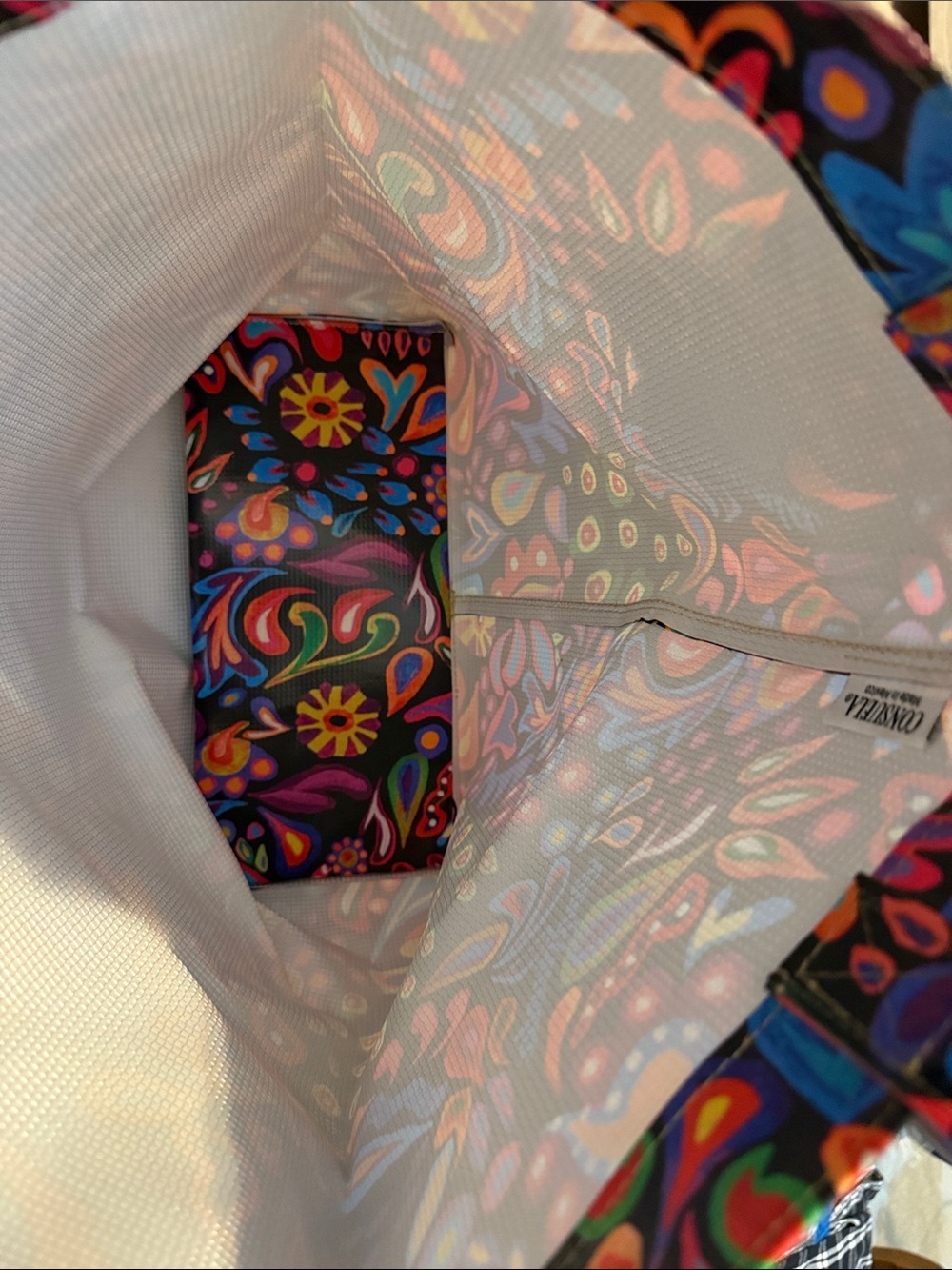 Consuela Black Multicolor Paisley Floral Tote - Picture 5 of 6